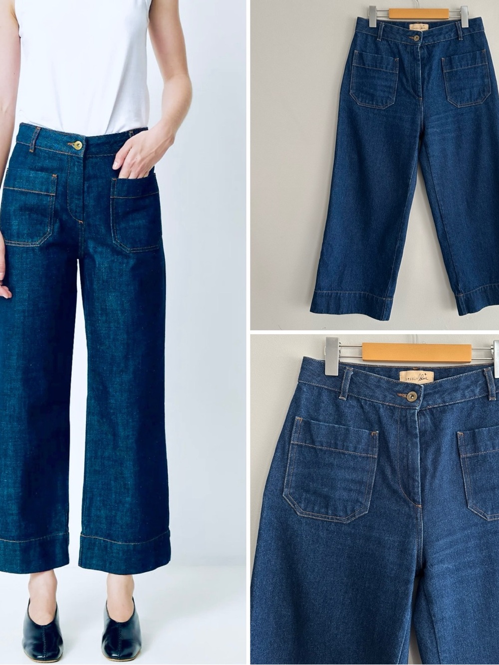 Sessùn Seakey Wide Leg Sailor Denim Jeans Women’s Size FR 40 | US 8